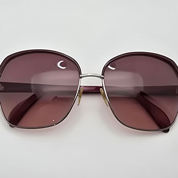 Giorgio Armani GA851/S Burgundy Silver Frame Brown Gradient Butterfly Sunglasses main image 15